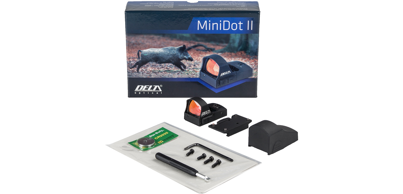 Celownik kolimatorowy Delta Optical MiniDot II z zestawem akcesoriów