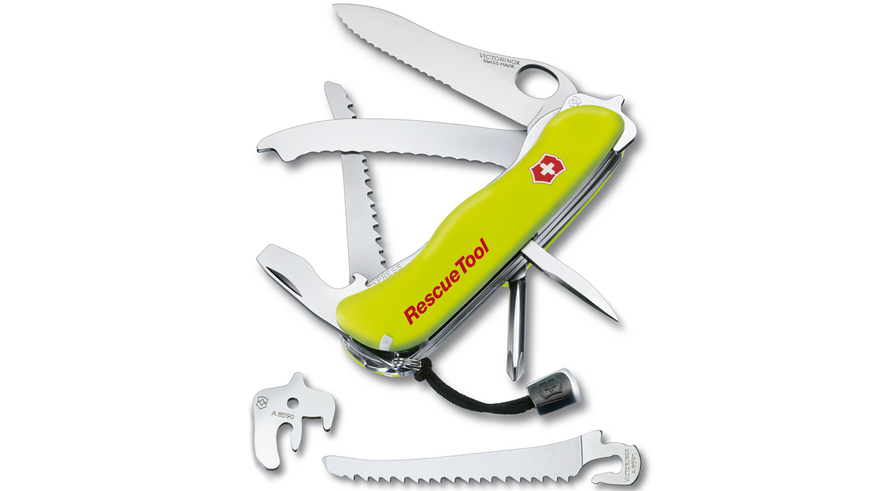 scyzoryk Rescue Tool, 111 mm, Nylon, żółty, etui